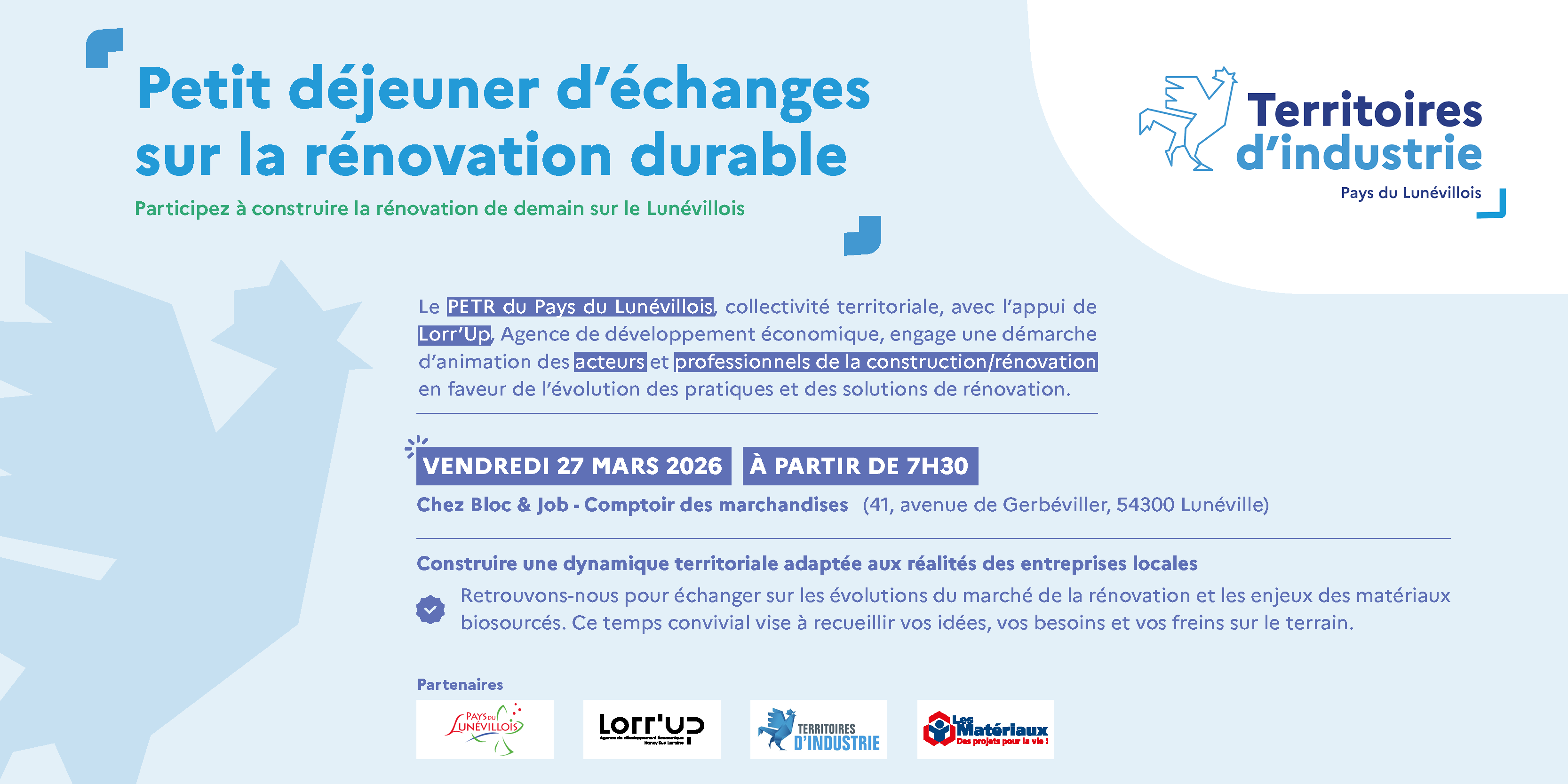 Petit déjeuner d'échanges sur larénovation durable