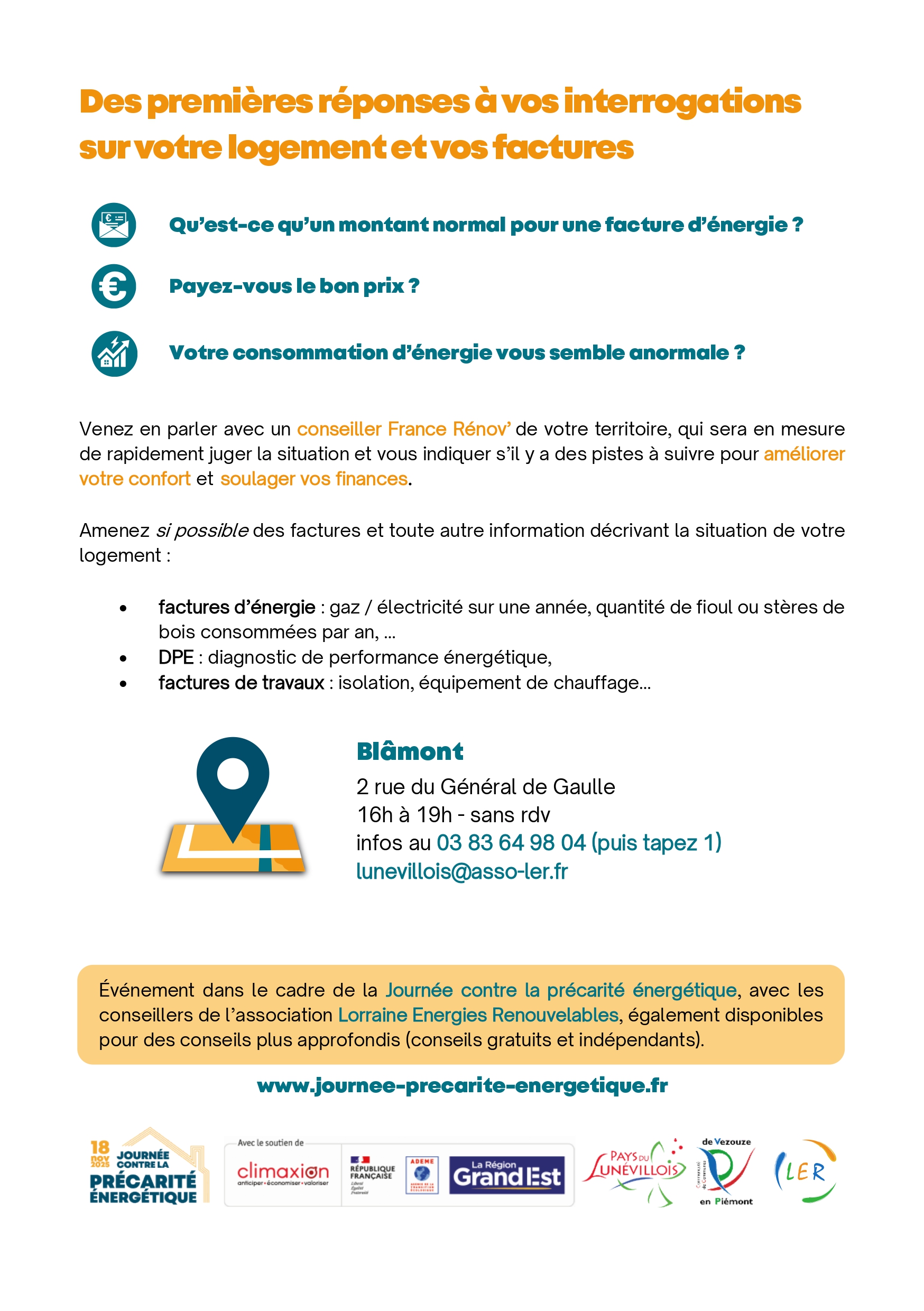 Des premières réponses à vos interrogations sur votre logement et vos factures 